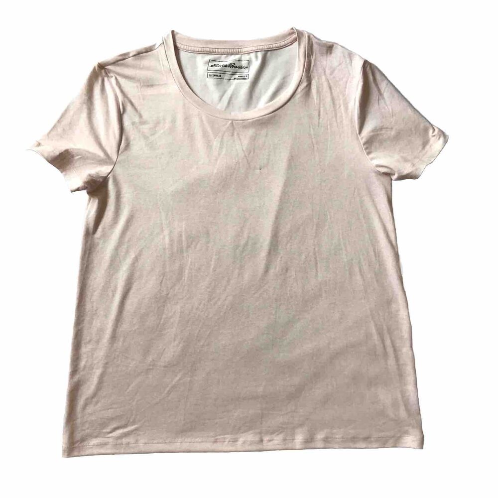 Eddie Bauer Sleepwear Pajama Lounge Short Sleeve Top Women's M Peach Soft EEUC